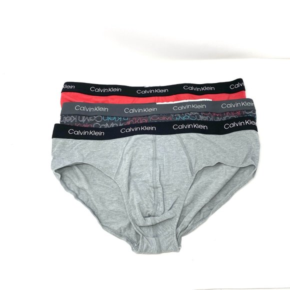 Calvin Klein Other - 💖MEGA SALE💖 Calvin Klein Cotton 3 Pack Hip Brief Red Gray Men  XL NP21660910